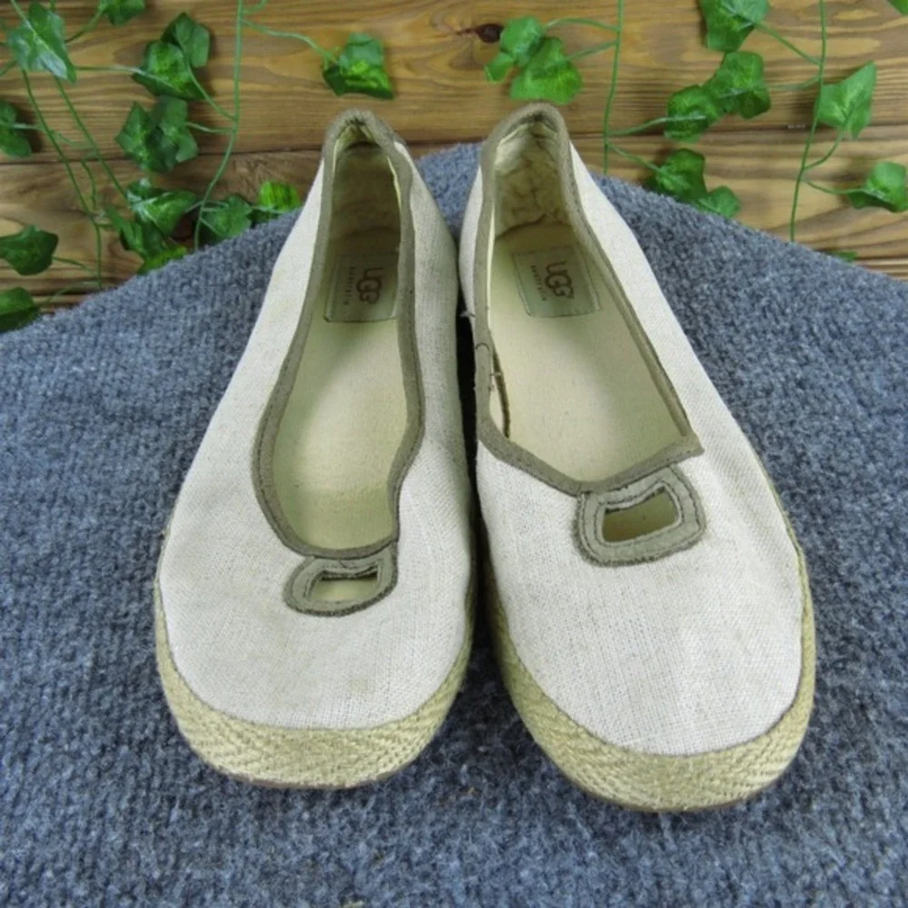 UGG Women‎  Espadrille Beige Fabric Sz 8 Medium Gently Used 2025